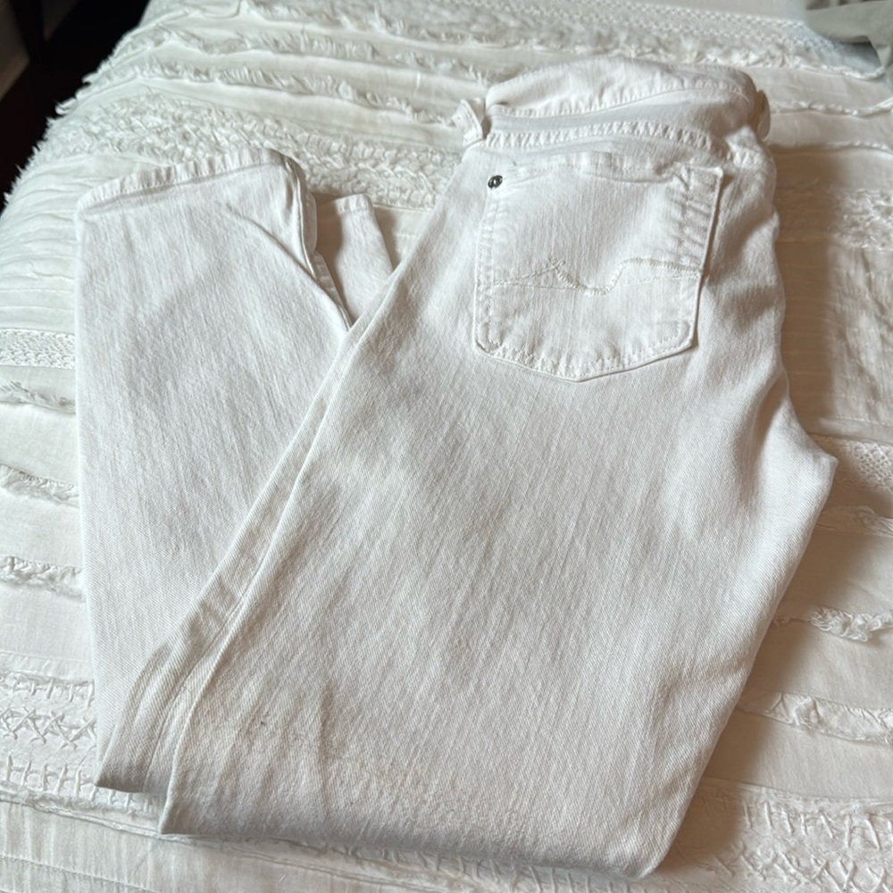 7 for all mankind white skinny jeans size 26 used